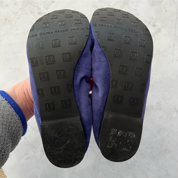 Ivanka Trump Purple Leather Ballet Bow Flats 7.5M - Picture 7 of 14